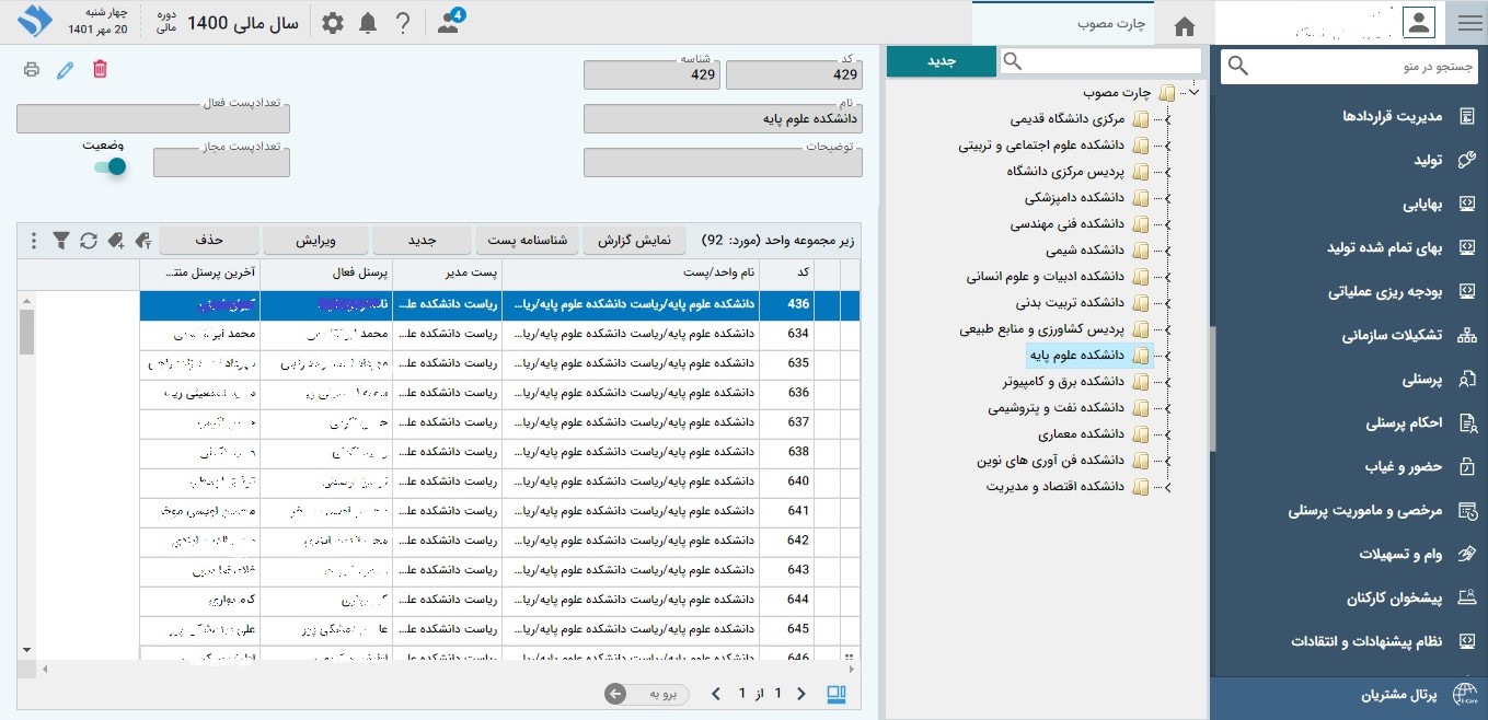 تصویر نرم‌افزار تشکیلات و چارت سازمانی - حوزه اداری