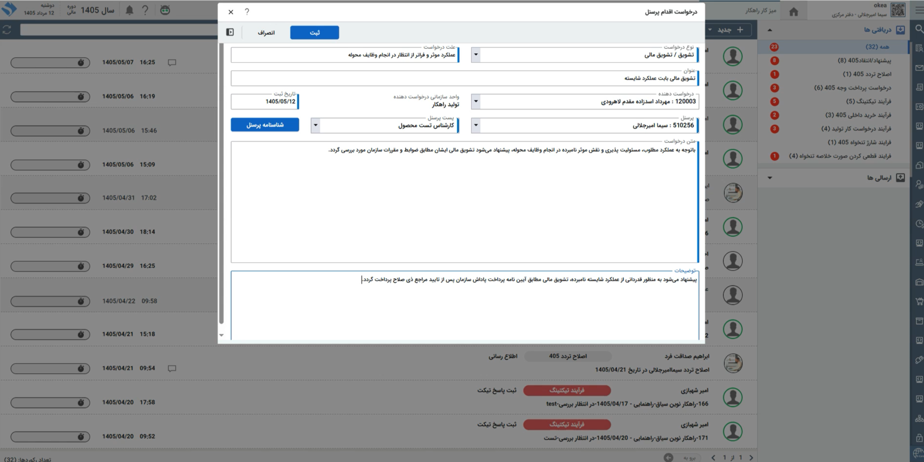 تصویر فرآیند تشویق و تنبیه پرسنلی - حوزه BPMS و مدیریت فرآیندهای کسب و کار