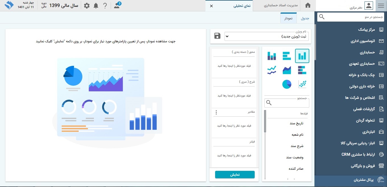 تصویر قابلیت گزارش سازی قیاس - حوزه ارتباط با مشتری